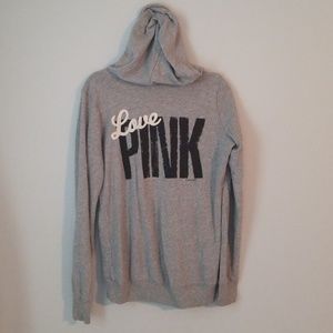 Grey hooded sweatshirt from pink Victoria's secret